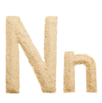 sand alphabet isolated on white