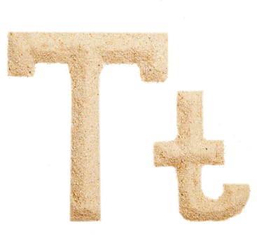 sand alphabet isolated on white