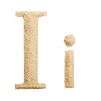 sand alphabet isolated on white
