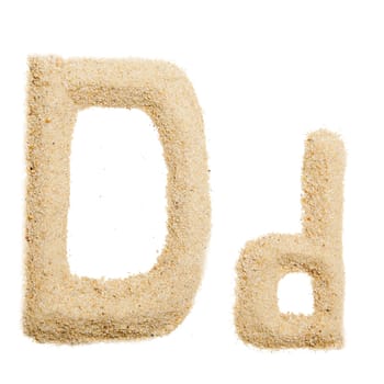 sand alphabet isolated on white