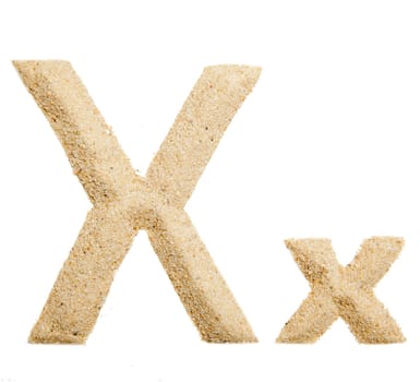sand alphabet isolated on white
