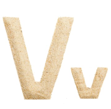 sand alphabet isolated on white