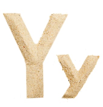 sand alphabet isolated on white
