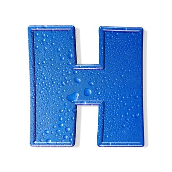 Water alphabet. white background.  isolated