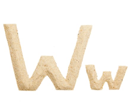 sand alphabet isolated on white