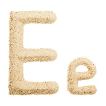 sand alphabet isolated on white