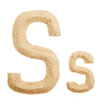 sand alphabet isolated on white