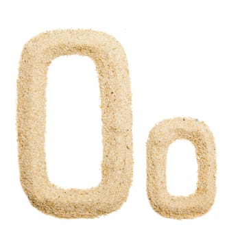 sand alphabet isolated on white