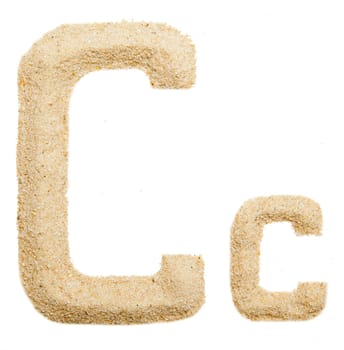 sand alphabet isolated on white