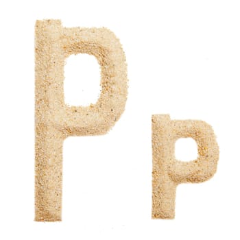 sand alphabet isolated on white