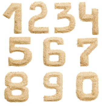 sand alphabet isolated on white