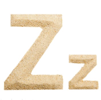 sand alphabet isolated on white
