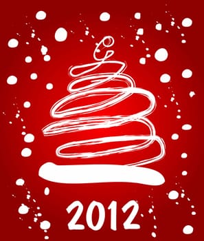 Happy new year 2012 vector illustration postcard