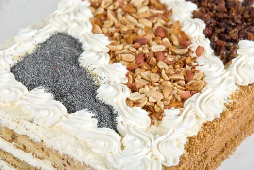 cake closeup with berry isolated on a white