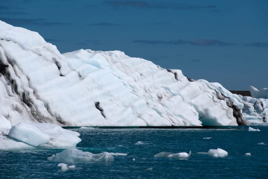 Jokulsarlon icebergs on the lake in Iceland