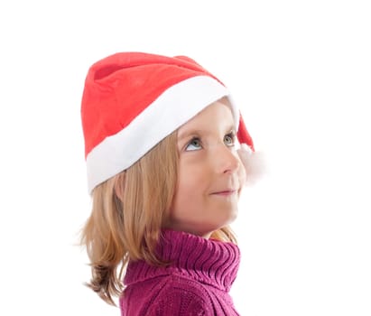 Little girl with santa hat