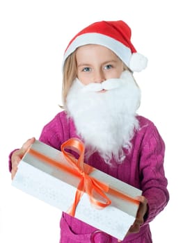 Little girl with Christmas gift