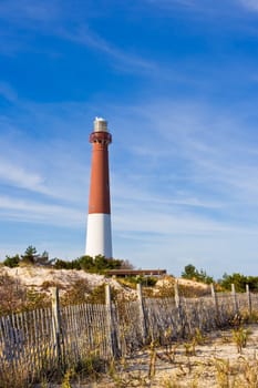 Barnegat Lighthouse in Barnegat Lighthouse State Park on Long Beach Island in New Jersey. This lighthouse in nicknamed "Old Barney"""