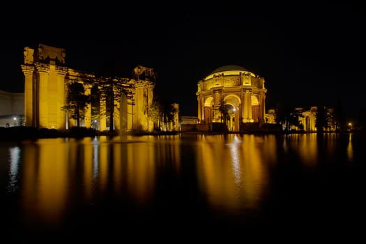 San Francisco Palace of Fine Arts Reflection by the Pond at Night