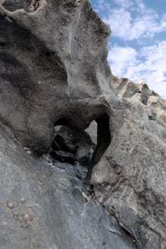 a heart shape in a rock formation in ballybunion county kerry ireland