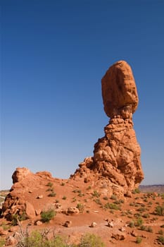 Natural red rocks at Arches National Park in Utah USA