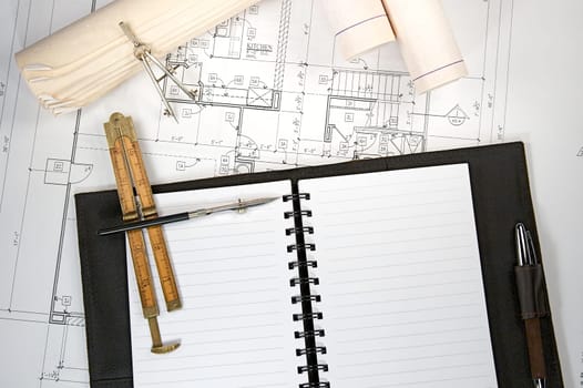 Architectural blueprints of new homes and communities