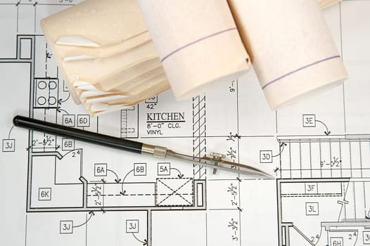 Architectural blueprints of new homes and communities