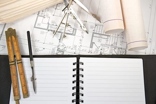 Architectural blueprints of new homes and communities