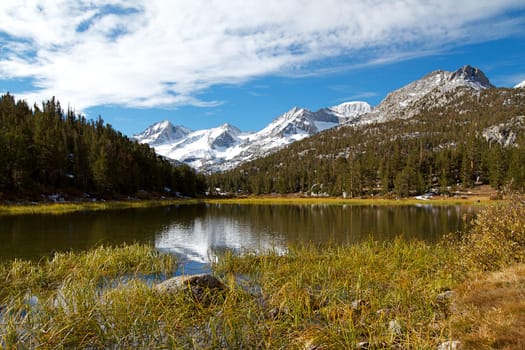 Eastern Sierra mountain range in full autumn colors