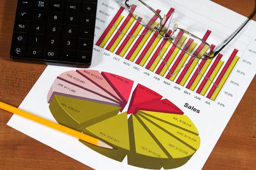 A business plan and project on a desk top
