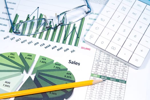 A business strategy using color charts and a calculator