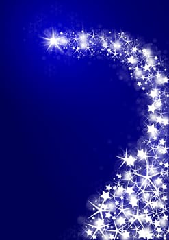 Magical Christmas background with glittering stars