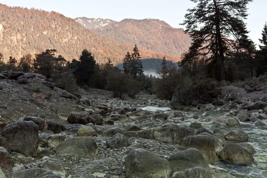 in the riverbed