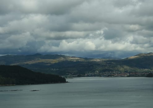 Galicia Ría at the Way of St. James,famous european pilgrims way