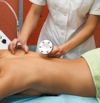 Girl closeup at professional massage
