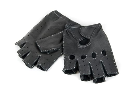 drivers male leather gloves isolated on a white