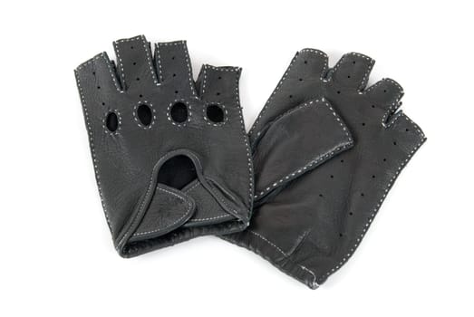 drivers male leather gloves isolated on a white