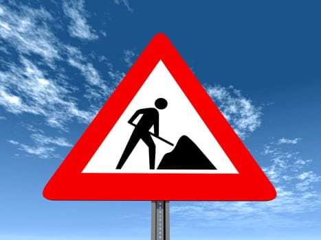 Traffic signs construction site