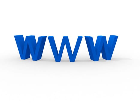 3d illustration of text &#039 www&#039
