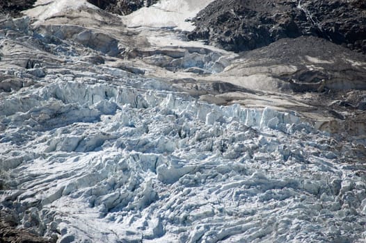 Closeup of mountain glacier, Monte Rosa, Italian Alps