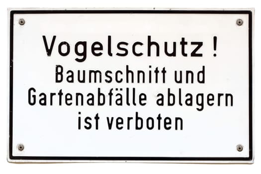 Sign - bird protection!