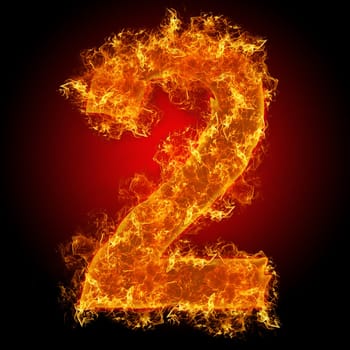 Fire number 2 on a black background