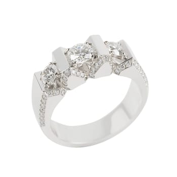 Ring of gold and white gold on white