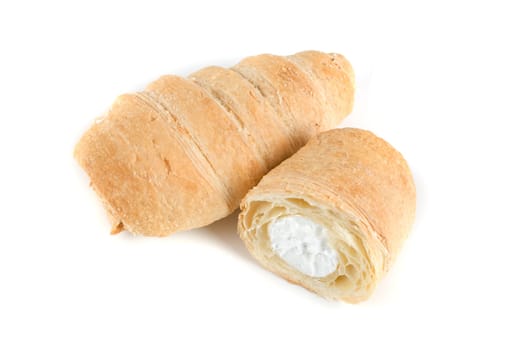 Cream eclairs isolated on a white background