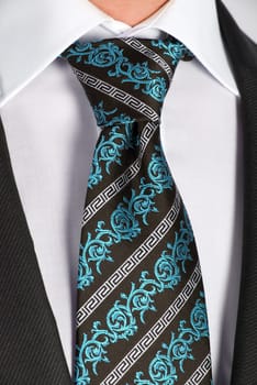 closeup of businessman suit with tie