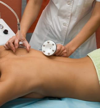 Girl closeup at professional massage