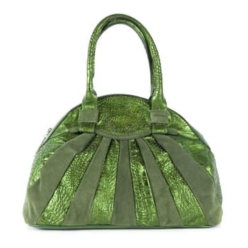 green women bag, fashion of 2011 year isolated on white background
