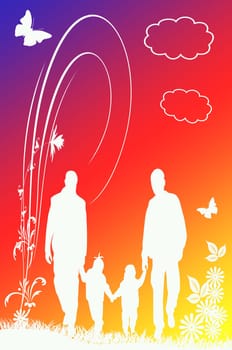 Family Scherenschnitt