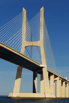 Vasco da Gama bridge is the largest in Europe over the Tagus river
