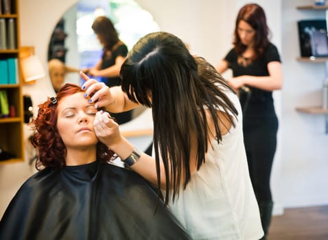 Make-up situation in a Beauty spa